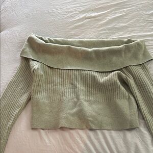 Women's Off-Shoulder Sweater - Green